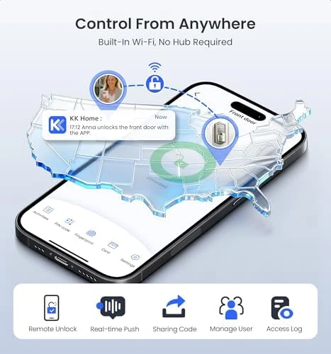 Built-in WiFi Smart Lock with Fingerprint Keypad Deadbolt — Smart Lock, Veise