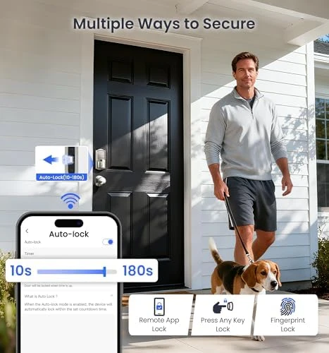 Built-in WiFi Smart Lock with Fingerprint Keypad Deadbolt — Smart Lock, Veise
