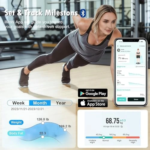 Digital Bathroom Scale with Body Composition Analysis — Smart Scale, SENSSUN