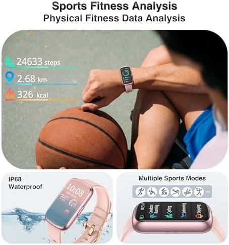 Fitness Tracker with Heart Rate, Blood Pressure, Blood Oxygen Monitor, Sleep Tracker, and Waterproof Design — Fitness Tracker, RLQA