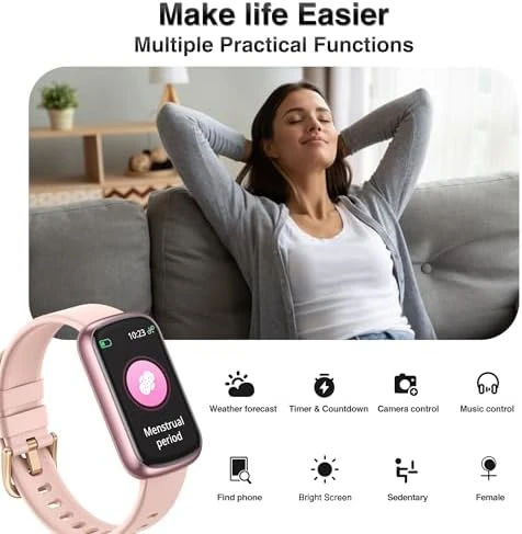 Fitness Tracker with Heart Rate, Blood Pressure, Blood Oxygen Monitor, Sleep Tracker, and Waterproof Design — Fitness Tracker, RLQA