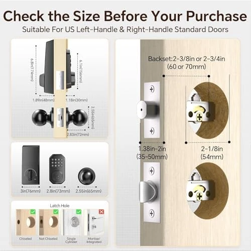Keyless Entry Door Lock Set with WiFi Smart App Control — Smart Lock, Ulecoce