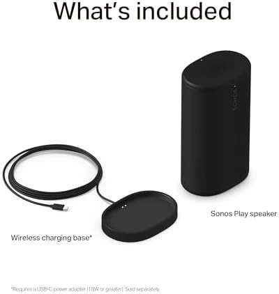 Portable Bluetooth Speaker with WiFi, Alexa, 24-Hour Battery Life, Charging Base — Smart Speaker, Sonos