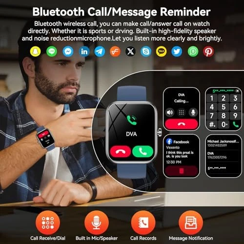 Smart Watch with Alexa Built-in, HD Touchscreen Fitness Tracker — Smart Watch, BOOOMIC