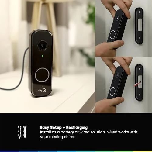 Video Doorbell with 2K Camera, Color Night Vision, and Motion Detection — Video Doorbell, CHAMBERLAIN