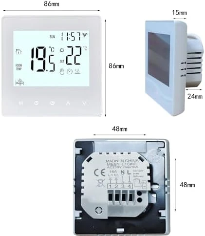 WiFi Thermostat for Electric Heating — Smart Thermostat, Aoresac