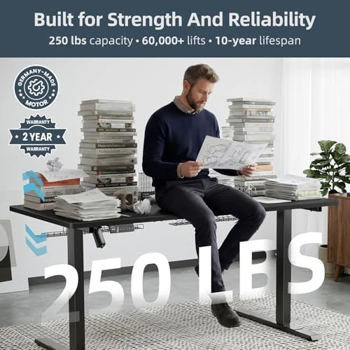 Adjustable Standing Desk with Cable Management and Accessories — Standing Desk, DeskShow