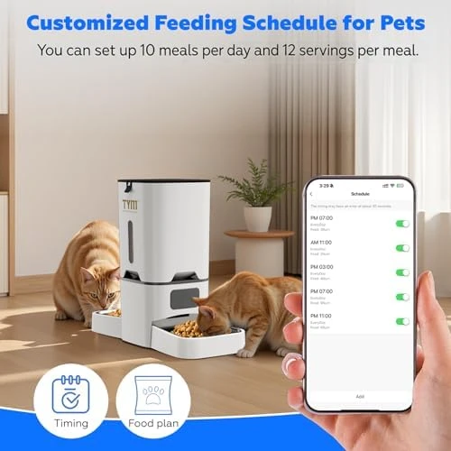 Dual Automatic Cat Feeder for 2 Cats — Automatic Pet Feeder, TYM