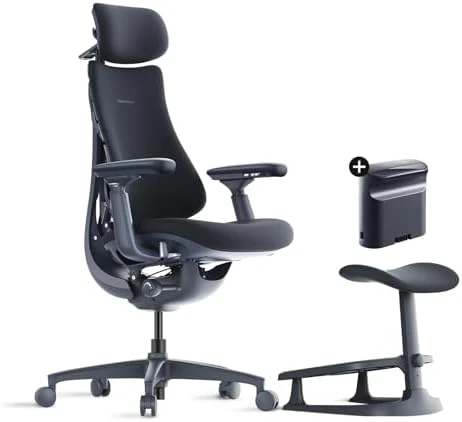 Dynamic Ergonomic Desk Chair with StepSync Footrest and Extra Battery Bundle — Smart Chairs, LiberNovo