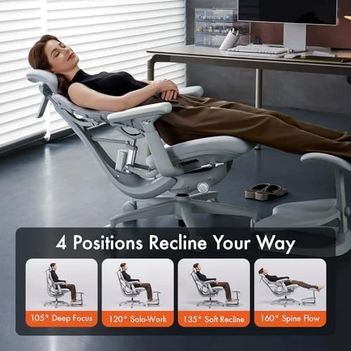 Dynamic Ergonomic Desk Chair with StepSync Footrest and Extra Battery Bundle — Smart Chairs, LiberNovo