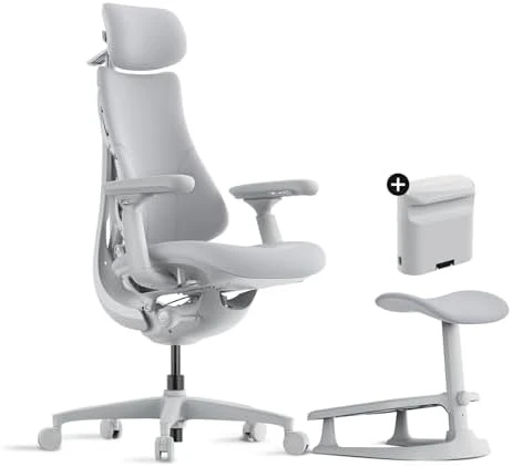 Dynamic Ergonomic Desk Chair with StepSync Footrest and Extra Battery Bundle — Smart Chairs, LiberNovo