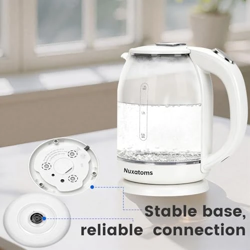 Electric Kettle with Stainless Steel and Glass Visual Boiling — Electric Kettle, Nuxatoms