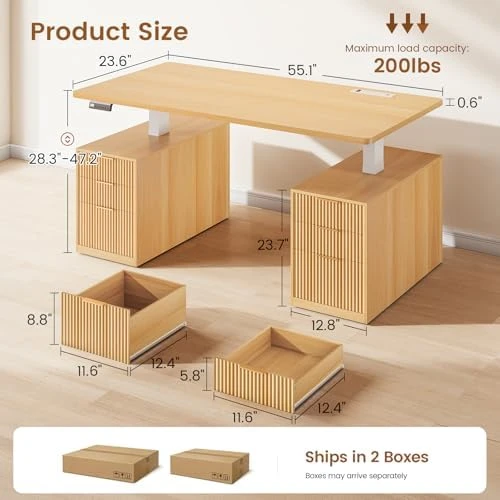 Electric Standing Desk with 6 Drawers — Standing Desk, SEDETA