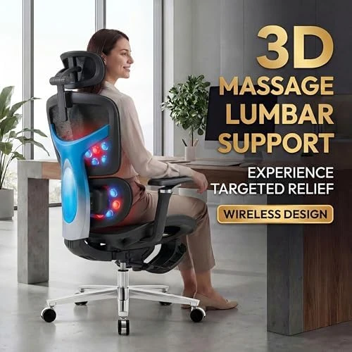 Ergonomic Office Chair with Footrest & 3D Massage Lumbar Support — Smart Chairs, COTYFLY