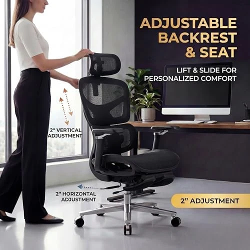 Ergonomic Office Chair with Footrest & 3D Massage Lumbar Support — Smart Chairs, COTYFLY