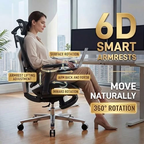 Ergonomic Office Chair with Footrest & 3D Massage Lumbar Support — Smart Chairs, COTYFLY