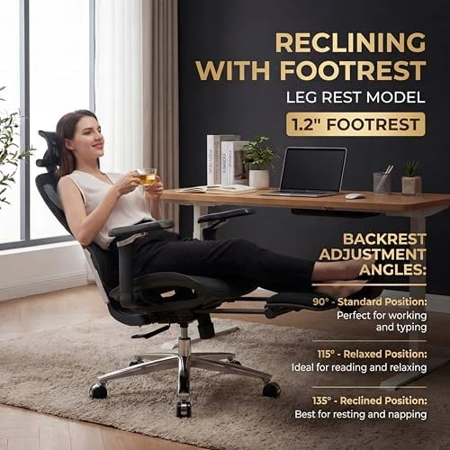 Ergonomic Office Chair with Footrest & 3D Massage Lumbar Support — Smart Chairs, COTYFLY
