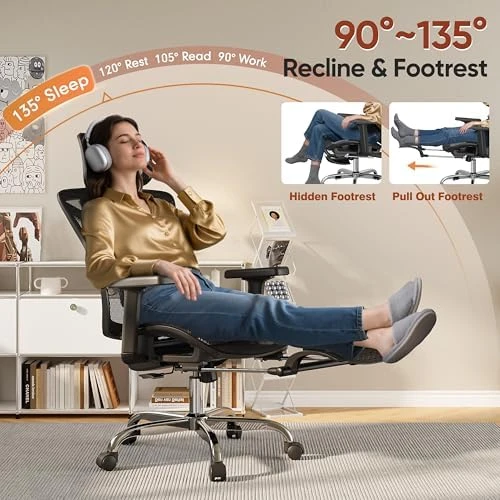 Ergonomic Office Chair with Footrest — Smart Chairs, SUNNOW