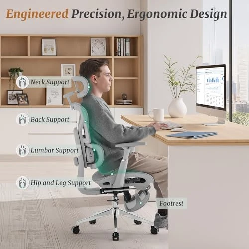 Ergonomic Office Chair with Footrest — Smart Chairs, Cozyman