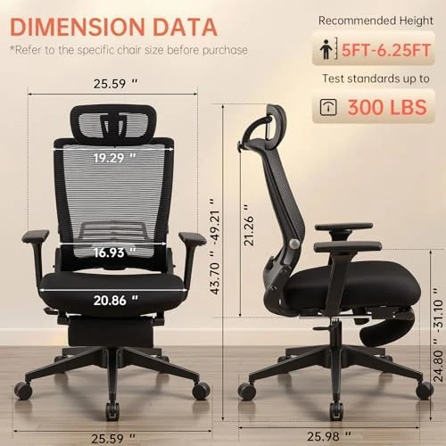 Foldable Office Chair with Foot Rest — Smart Chairs, HForesty
