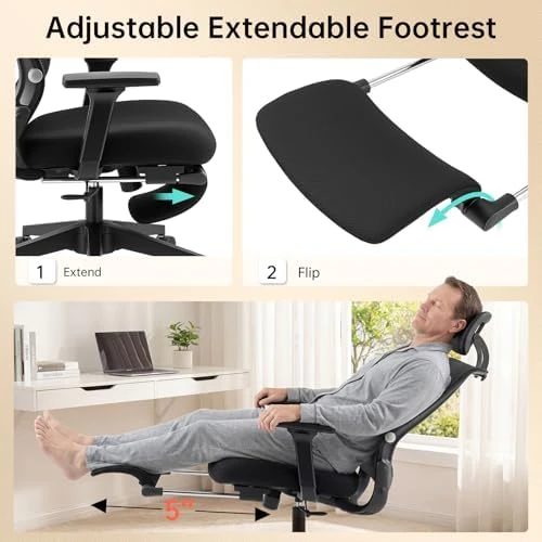 Foldable Office Chair with Foot Rest — Smart Chairs, HForesty
