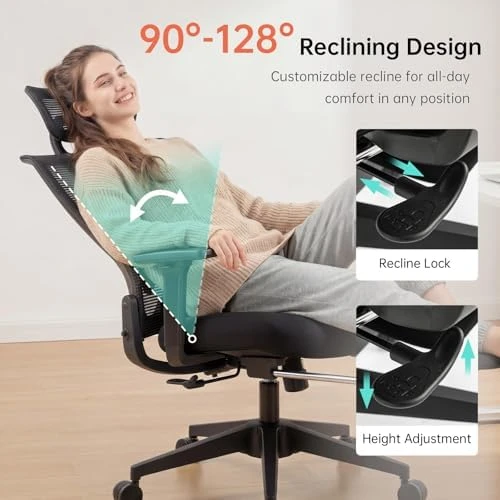 Foldable Office Chair with Foot Rest — Smart Chairs, HForesty