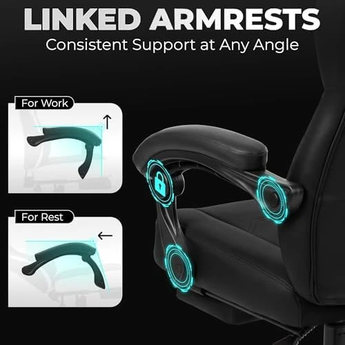 Gaming Chair with Ergonomic Lumbar Support, High Back Recliner, and Footrest — Smart Chairs, N-GEN GAMING