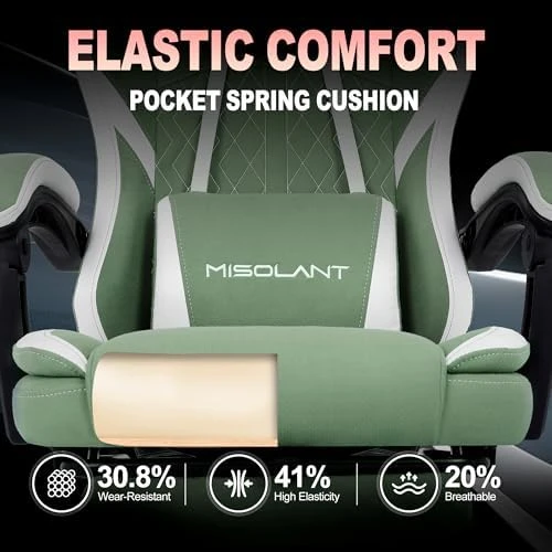 Gaming Chair with Footrest, Adjustable Headrest, Massage Lumbar Support, and Reclining Function — Smart Chairs, Misolant