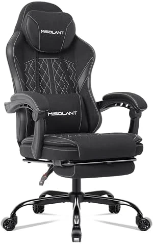 Gaming Chair with Footrest, Adjustable Headrest, Massage Lumbar Support, and Reclining Function — Smart Chairs, Misolant