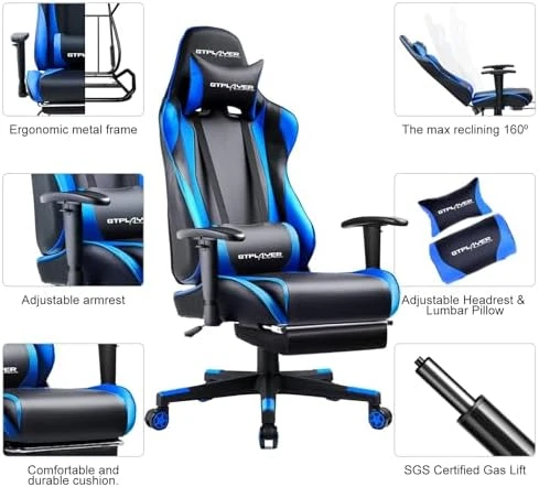 Gaming Chair with Footrest — Smart Chairs, GTPLAYER