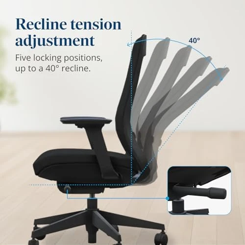 High Back Ergonomic Office Chair with Lumbar Support, Mesh Back, 4D Armrests, and 40° Recline — Smart Chairs, UPLIFT DESK