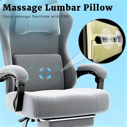Massage Gaming Chair with Lumbar Support and Footrest — Smart Chairs, HOTOSYCH