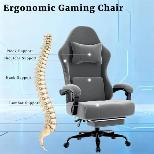 Massage Gaming Chair with Lumbar Support and Footrest — Smart Chairs, HOTOSYCH