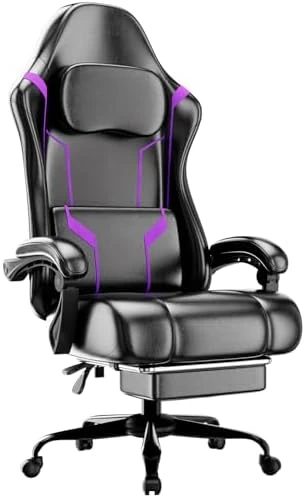 Massage Gaming Chair with Lumbar Support and Footrest — Smart Chairs, HOTOSYCH