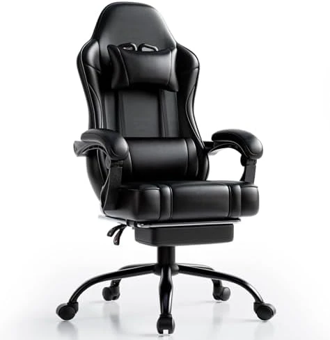 Massage Gaming Chair with Lumbar Support and Footrest — Smart Chairs, HOTOSYCH
