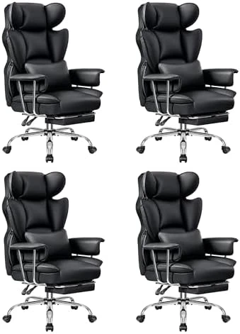 Office Chair Comfy, Big and Tall Executive Leather Chair, High Back Ergonomic Wide Chair with Footrest, Reclining... — Smart Chairs, ALLGOD