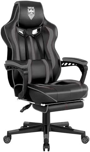 Reclining Gaming Chair with Footrest and Massage — Smart Chairs, Vonesse