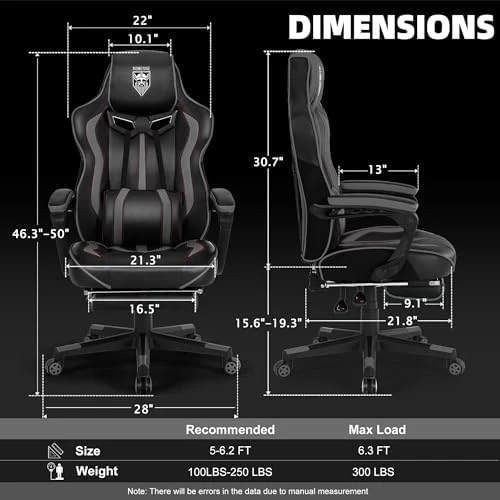 Reclining Gaming Chair with Footrest and Massage — Smart Chairs, Vonesse