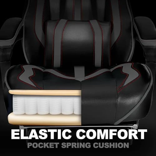 Reclining Gaming Chair with Footrest and Massage — Smart Chairs, Vonesse