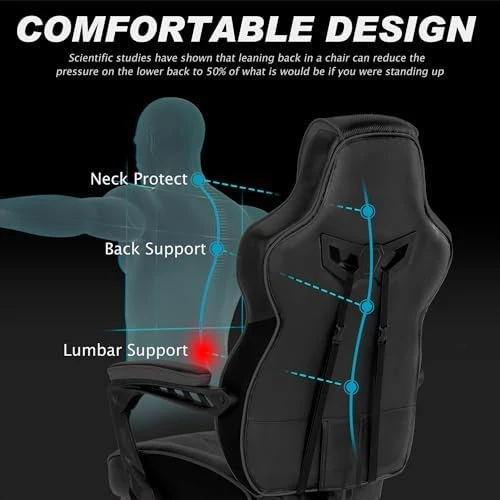 Reclining Gaming Chair with Footrest and Massage — Smart Chairs, Vonesse