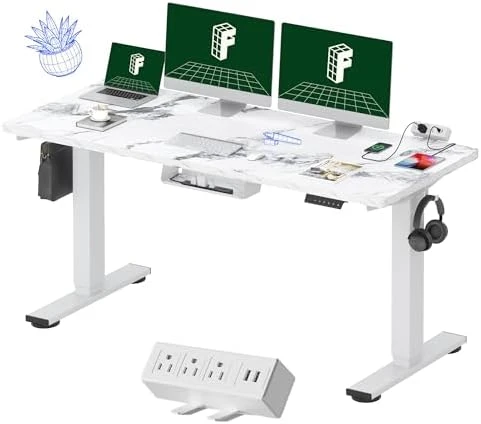 Whole-Piece Standing Desk with Clamp Power Strip — Standing Desk, FLEXISPOT