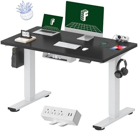 Whole-Piece Standing Desk with Clamp Power Strip — Standing Desk, FLEXISPOT