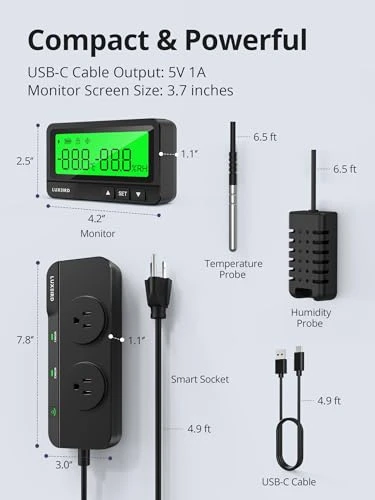 WiFi Temperature & Humidity Controller — Humidifier, Luxbird