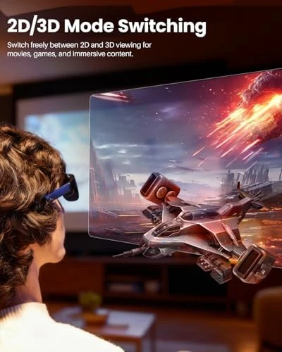 AR Glasses with Ultra-Bright Display, Built-in Stereo Speakers, Adjustable Myopia Correction, 118-Inch Virtual Mega... — Smart Glasses, TOZO