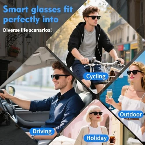 Smart Glasses with Camera, Bluetooth, and Real-Time Translation — Smart Glasses, Dmcetu