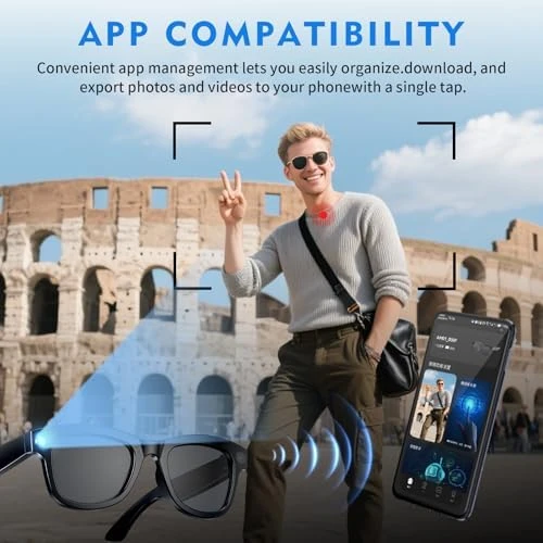 Smart Glasses with Camera, Bluetooth, and Real-Time Translation — Smart Glasses, Dmcetu