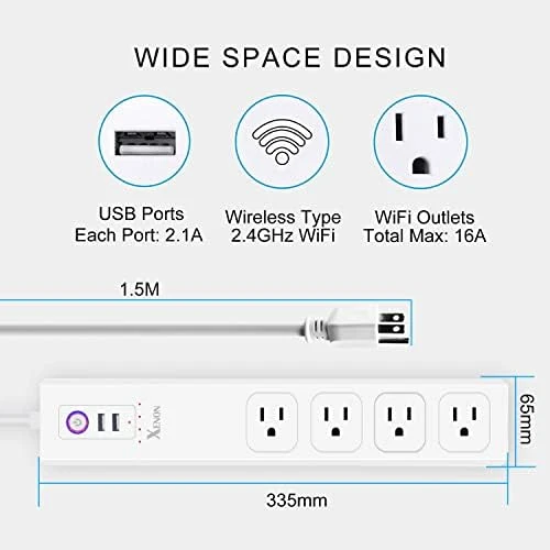 Smart Power Strip with Surge Protection — Smart Plug, XENON