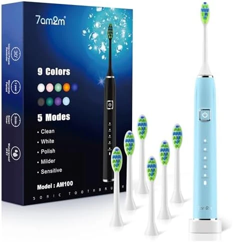 Sonic Electric Toothbrush with 6 Brush Heads — Electric Toothbrush, 7AM2M