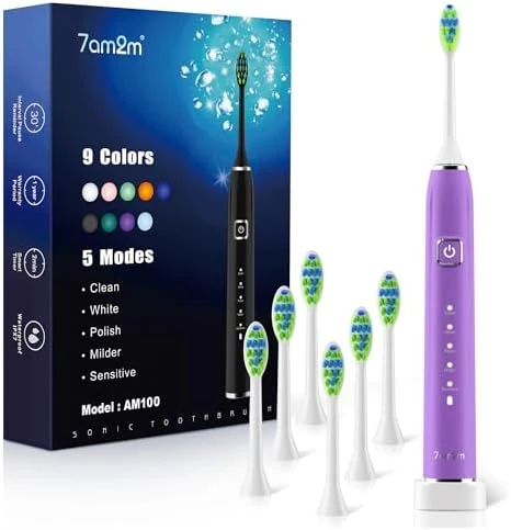Sonic Electric Toothbrush with 6 Brush Heads — Electric Toothbrush, 7AM2M