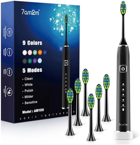 Sonic Electric Toothbrush with 6 Brush Heads — Electric Toothbrush, 7AM2M